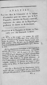 Analyse de la tourmaline de Ceylan